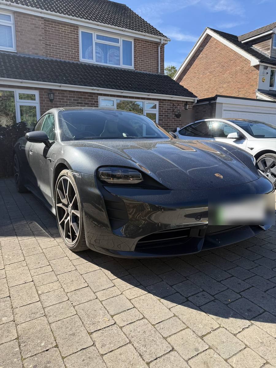 Porsche Taycan before cleaning